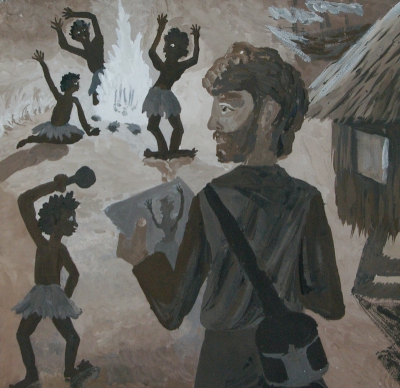 Миклухо-Маклай зарисовывает ритуалы аборигенов