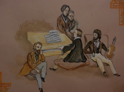 Александр Сергеевич Пушкин на творческом вечере в кругу друзей